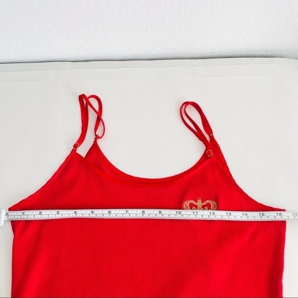 Victoria’s Secret Ribbed Spaghetti Strap Cropped Cami Lettuce Hem Top - Picture 8 of 8